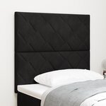 vidaXL Tête de lit en velours noir - 90 cm avec blocs de diamant