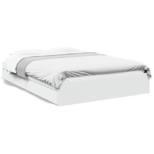 vidaXL Cadre de lit avec tiroirs sans matelas blanc 160x200 cm