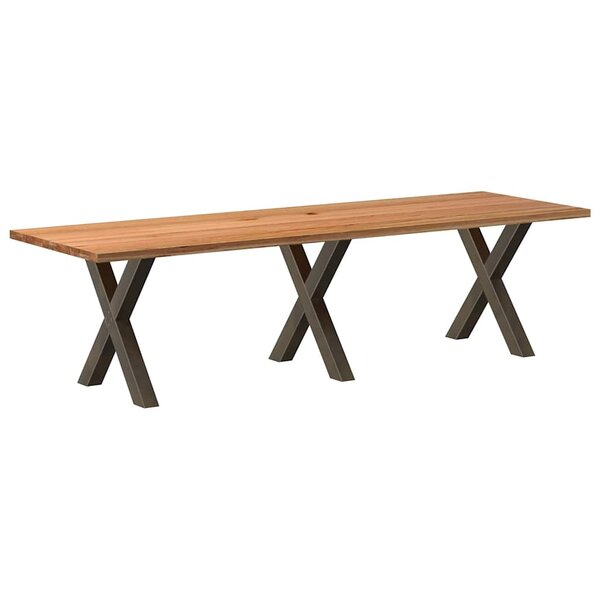 vidaXL Table à manger marron clair bois de chêne massif rectangulaire