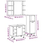 vidaXL Ensemble de mobilier de salle de bain avec étagère 3 Pièces Noir