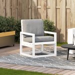 vidaXL Chaise de jardin blanc 57 5x63x76 cm bois de pin massif