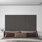 vidaXL Panneaux muraux 12 Pièces Gris foncé 60x15 cm Tissu 1 08 m²