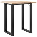 vidaXL Table à manger cadre en O 60x60x75 5cm bois de pin massif acier