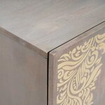 vidaXL Buffet Gris et or 40 x 33.5 x 75 cm Bois de manguier massif