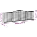 vidaXL Paniers à gabions arqués 10 Pièces 400x50x100/120 cm Fer galvanisé