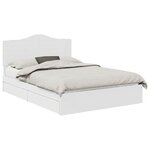 vidaXL Lit de Rangement Blanc 140 x 190 cm Bois d'ingénierie