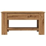 vidaXL Table basse chêne artisanal 101x49x52 cm bois d'ingénierie
