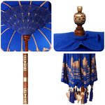 vidaXL Parasol balinais avec base Bleu 215 x 215 x 260 cm