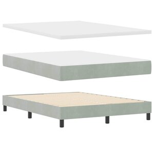 vidaXL Lit à ressort LED avec matelas Gris clair 140 x 200 cm Velours