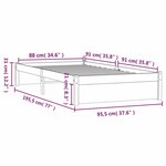 vidaXL Cadre de lit sans matelas marron miel bois massif 90x190 cm