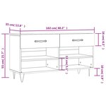 vidaXL Banc à chaussures chêne sonoma 102x35x55 cm bois d'ingénierie
