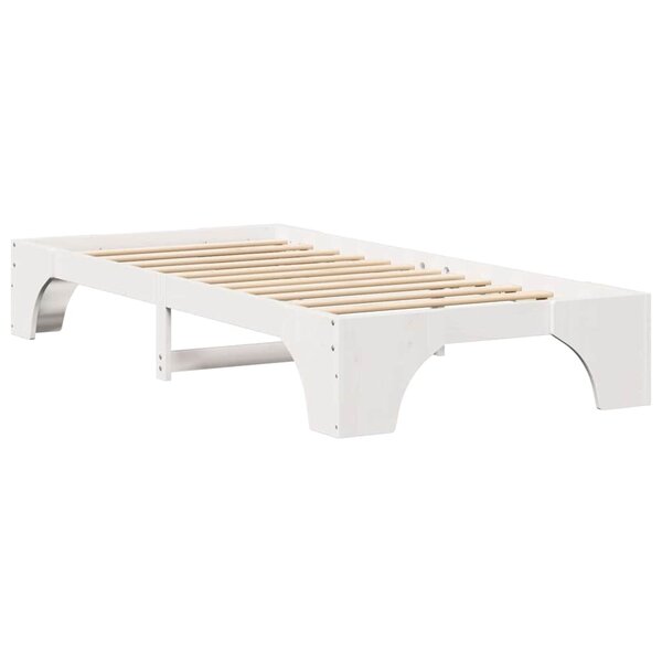 vidaXL Cadre de lit Blanc 90 x 190 cm Bois massif en pin