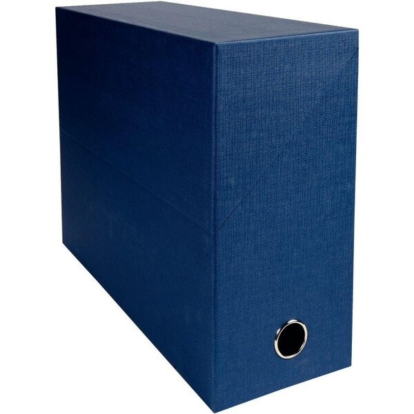 Boîte de transfert en papier toilé dos 12 cm bleu marine
