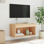 vidaXL Meuble TV avec lumières LED chêne sonoma 60x30x30 cm