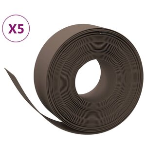 vidaXL Bordures de jardin 5 Pièces marron 10 m 20 cm polyéthylène