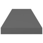 vidaXL Étagère murale flottante 4 Pièces Gris brillant 80x23 5x3 8 cm MDF