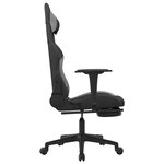 vidaXL Chaise de jeu de massage repose-pied Noir et gris clair Tissu