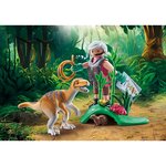 PLAYMOBIL 71823 - Vélociraptor  explorateur avec lasso et marmotte