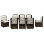 vidaXL Ensemble de 9 Chaises de Jardin Marron Rattan Poly