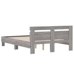 vidaXL Cadre de lit avec LED sans matelas sonoma gris 120x200 cm
