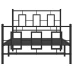 vidaXL Cadre de lit métal sans matelas avec pied de lit noir 100x190cm
