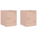 vidaXL Tables de chevet 2 Pièces rose 34 5x39x44 cm acier