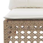vidaXL Canapé de jardin avec coussins 3 places beige résine tressée