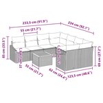 vidaXL Ensemble de canapé de jardin 9 Pièces Beige Poly rotin