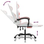 vidaXL Chaise de jeu pivotante et repose-pied Blanc et rose Similicuir