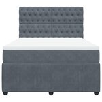 vidaXL Sommier à lattes de lit et matelas Gris foncé 140x190cm Velours