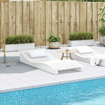 vidaXL Chaise longue blanc 205x80x31 5 cm bois massif de pin