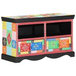 vidaXL Meuble TV Multicolore 80 x 35 x 50 cm Bois de manguier massif