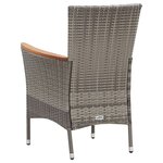 vidaXL Ensemble à manger de jardin coussins 5Pièces Résine tressée Gris