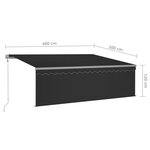 vidaXL Auvent automatique rétractable avec store 4x3 m Anthracite