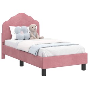 vidaXL Cadre de lit pour tout-petit avec tête de lit Rose 70 x 140 cm