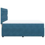 vidaXL Sommier à lattes de lit et matelas Bleu foncé 140x200cm Velours