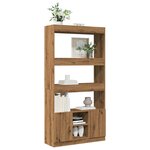 vidaXL Buffet haut chêne artisanal 92x33x180 cm bois d'ingénierie