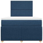 vidaXL Sommier à lattes de lit avec matelas bleu 120x190 cm tissu