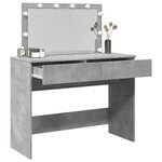 vidaXL Coiffeuse avec LED gris béton 100x40x120 cm