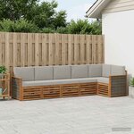 vidaXL Ensemble de canapés d'extérieur 5 pc Naturel et gris clair