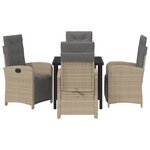 vidaXL Ensemble de salle à manger pour jardin 5 Pièces Beige polyrotin