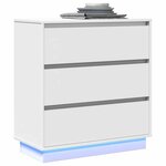 vidaXL Cabinet de chevet Blanc 71 x 34 5 x 75 cm Bois d'ingénierie