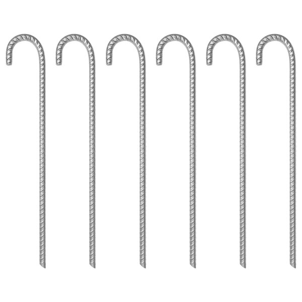 vidaXL Piquets de tente 6 Pièces 41 5 cm Ø12 mm acier galvanisé