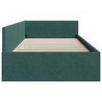vidaXL Cadre de lit d'angle Vert foncé 100 cm x 200 cm tissu