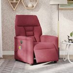 vidaXL Fauteuil de massage inclinable électrique Rouge bordeaux Tissu