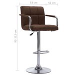 vidaXL Chaise de bar Marron Tissu