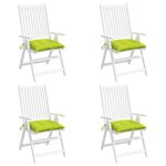 vidaXL Coussins de chaise lot de 4 vert brillant 40x40x7 cm