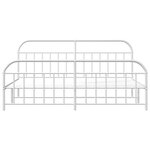 vidaXL Cadre de lit métal sans matelas et pied de lit blanc 200x200 cm