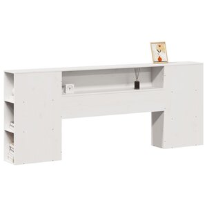 vidaXL Tête de lit avec rangement blanc 180 cm bois massif de pin