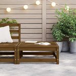 vidaXL Repose-pied de jardin 70x70x30cm marron miel bois de pin solide